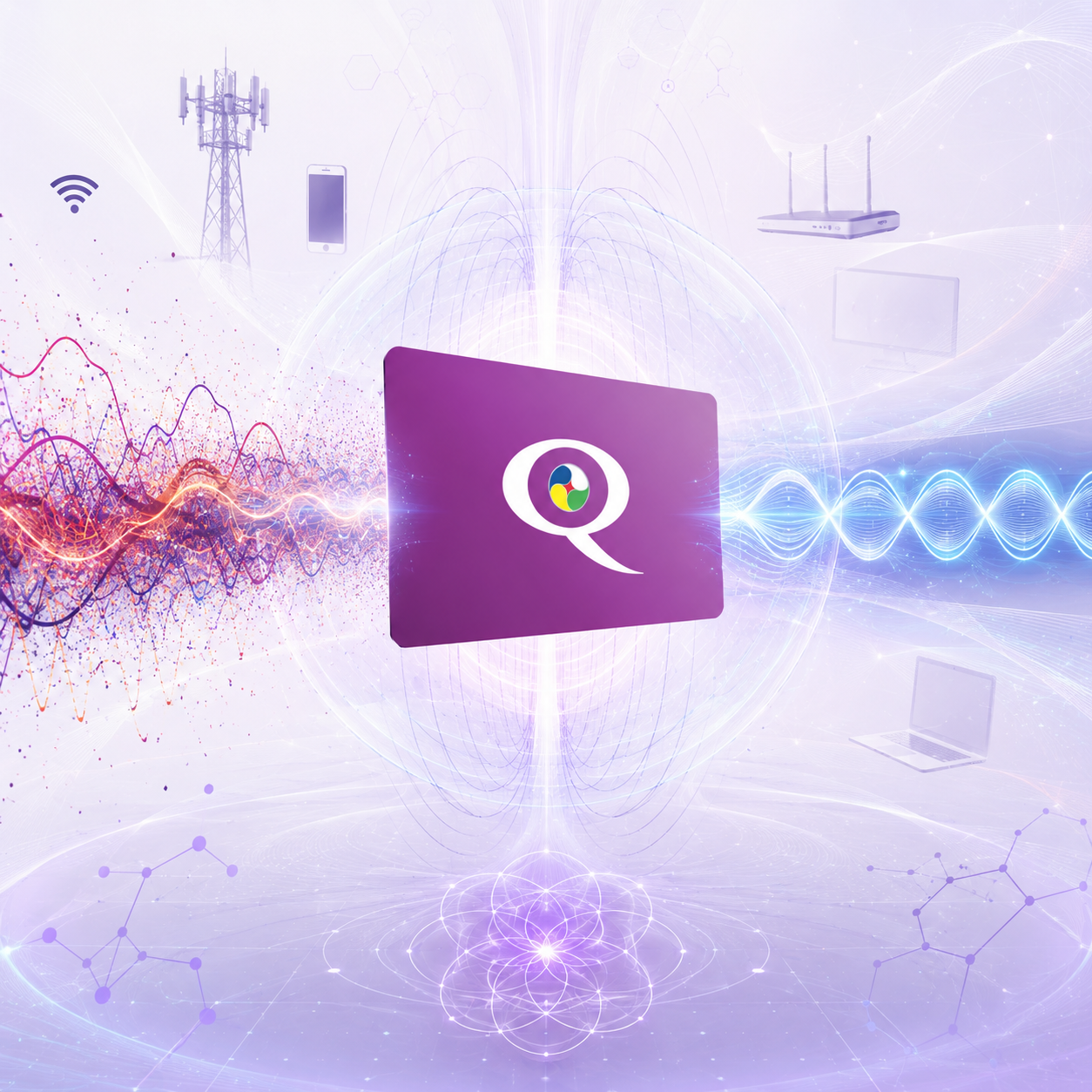 Q-Card Viola — biotecnologia informazionale per protezione elettrosmog RQI