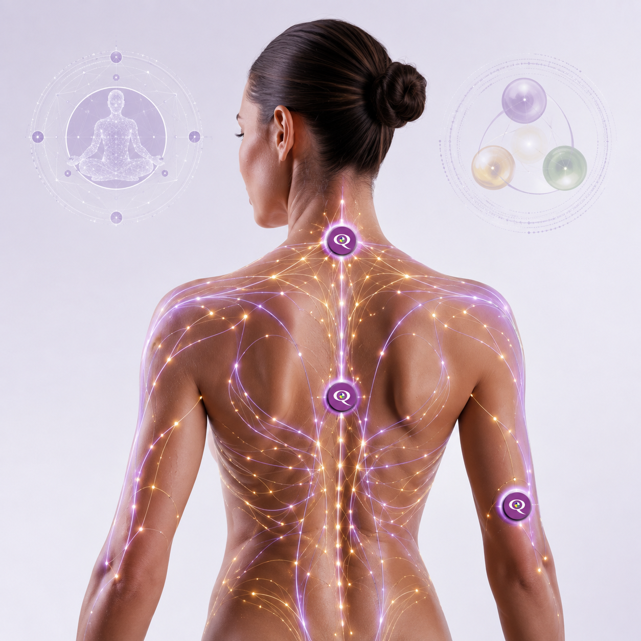 Kit da 3 Q-Disk Viola — biotecnologia informazionale ricarica cellulare RQI