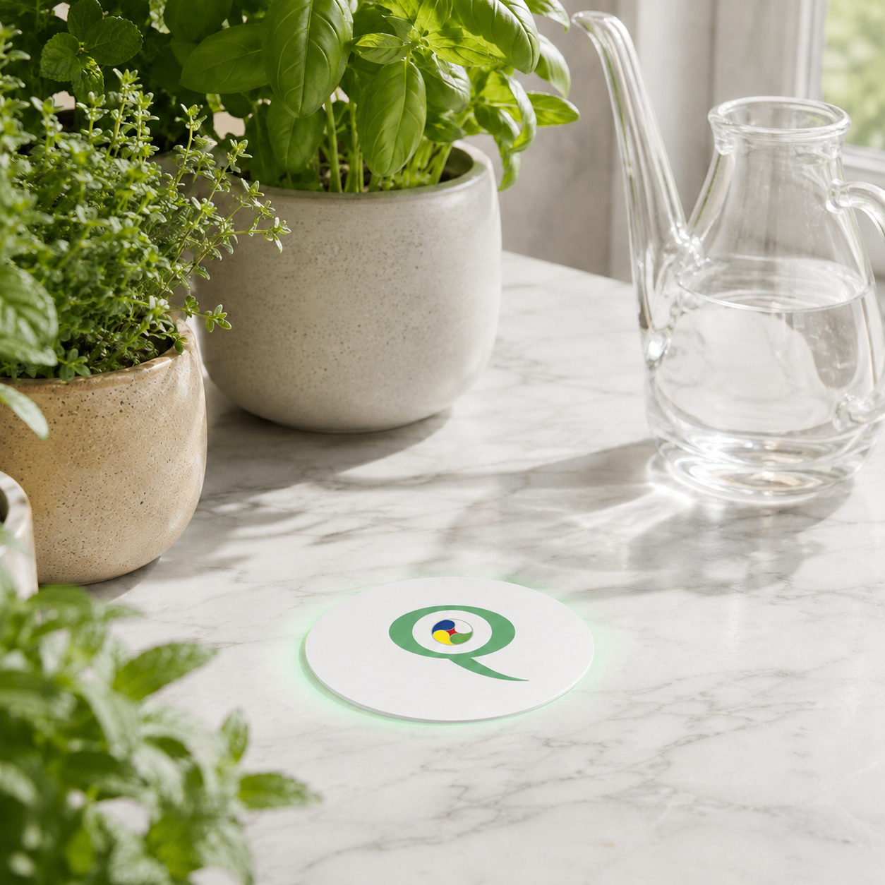 Q-Semi Vitality accanto alle piante aromatiche in cucina